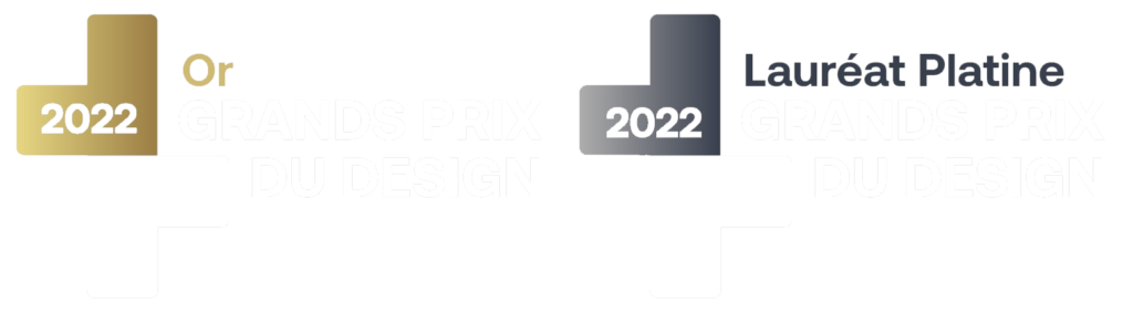 Logo blanc Grand prix du design Or et Platine